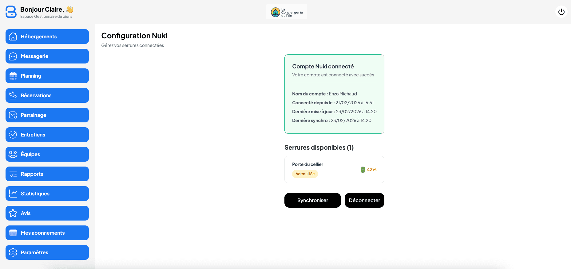 Gestion des acces et serrures connectees