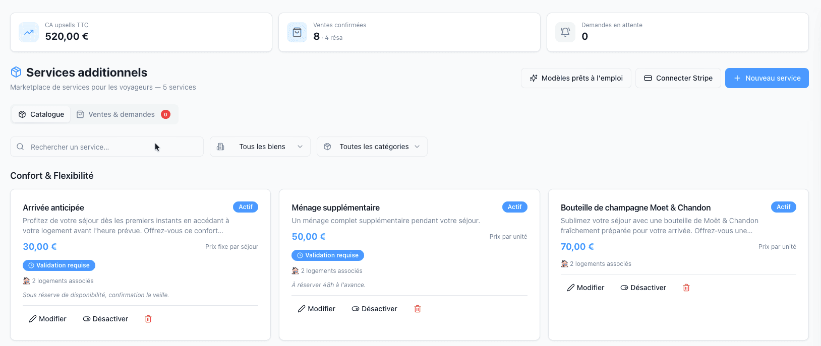 Configuration du catalogue de services