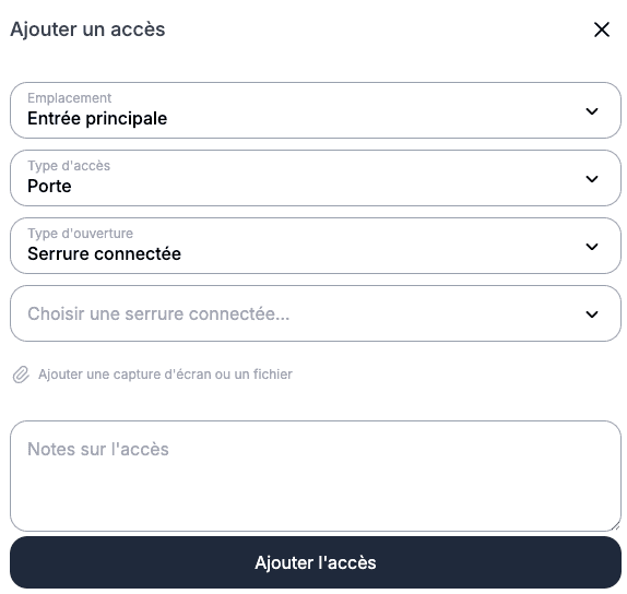 Interface accès et serrures connectées Biloki